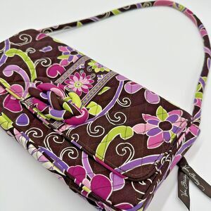 Vera Bradley Purple Punch Knot Just a Clutch Shoulder Bag Brown Y2K Retired